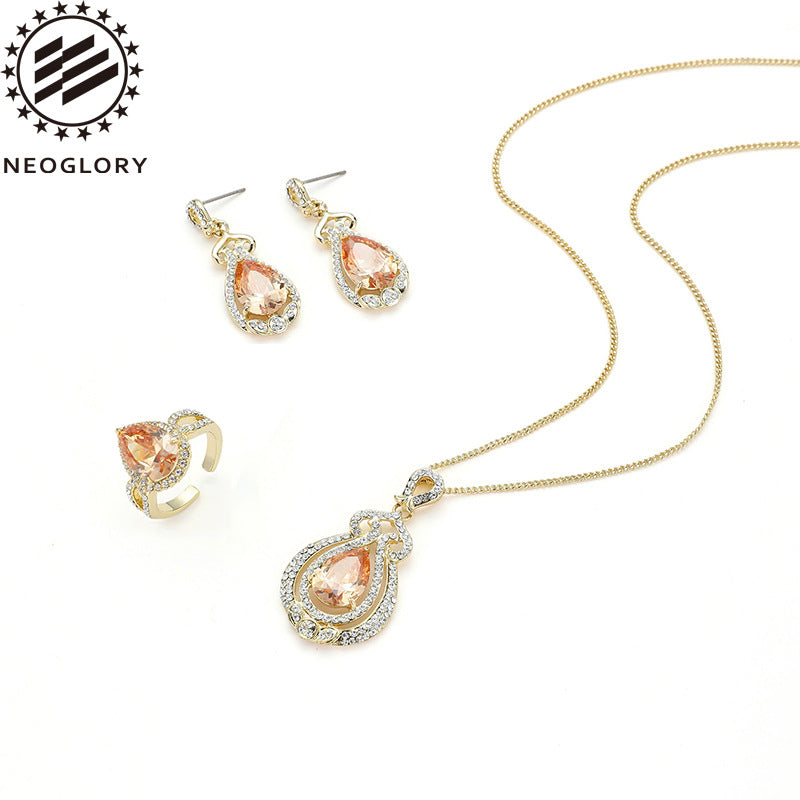Exaggerated Silver Cross Necklace For Wedding, Made Of 925 Sterling Silver, Elegant Jewelry Set