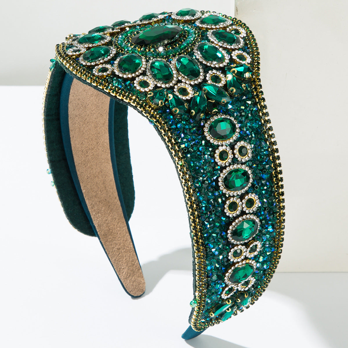 Baroque Style Jewelry Headband For Women In Red Alloy With Crystal Inlay