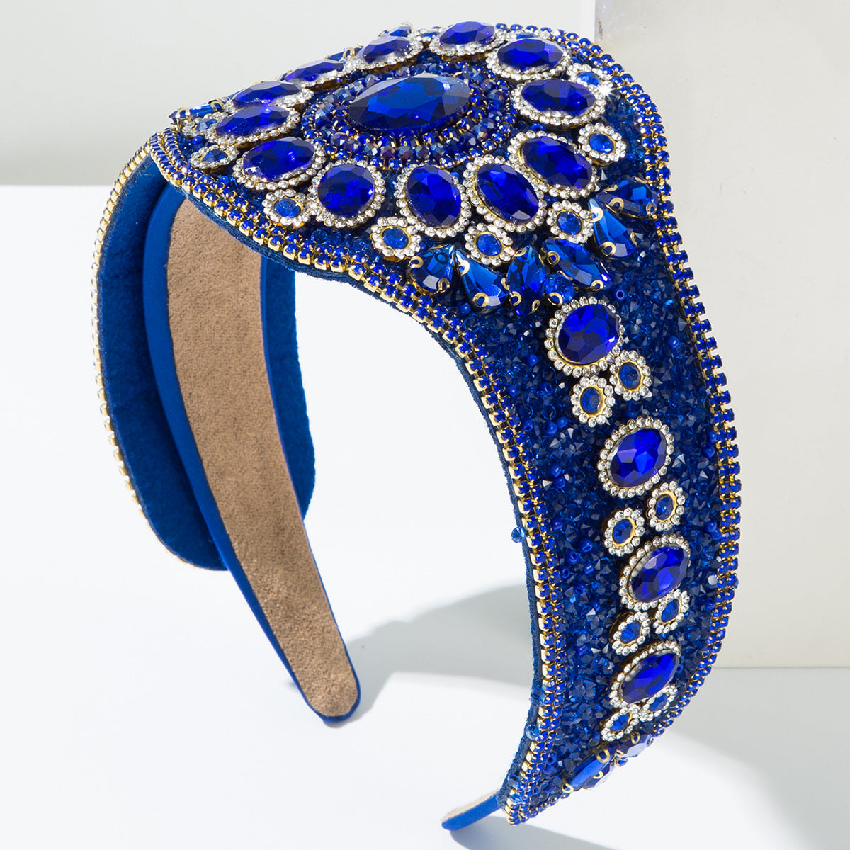 Baroque Style Jewelry Headband For Women In Red Alloy With Crystal Inlay