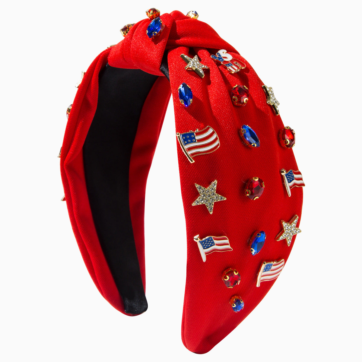 Commute Jewelry Headband For Women In Alloy Material With Seed Bead Inlay, Perfect For Independence Day