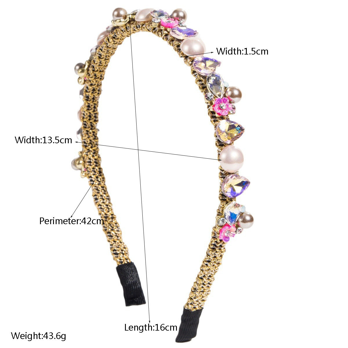 New Style Irregular Jewelry Headband For Women With Green Rhinestones