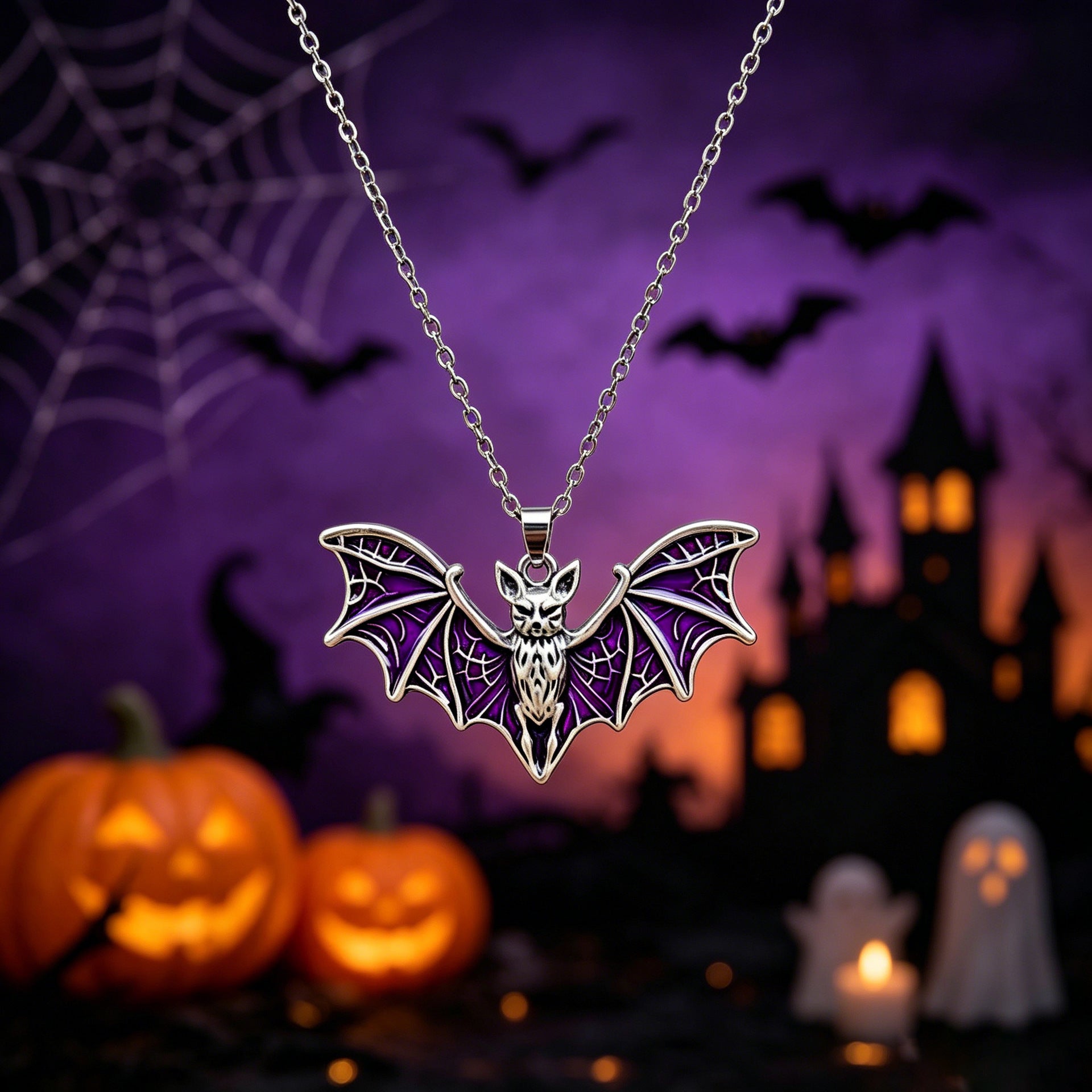 Halloween Bat Earrings For Unisex Featuring Dyed Black Zinc Alloy With Iron Ear Pins, 1 Set