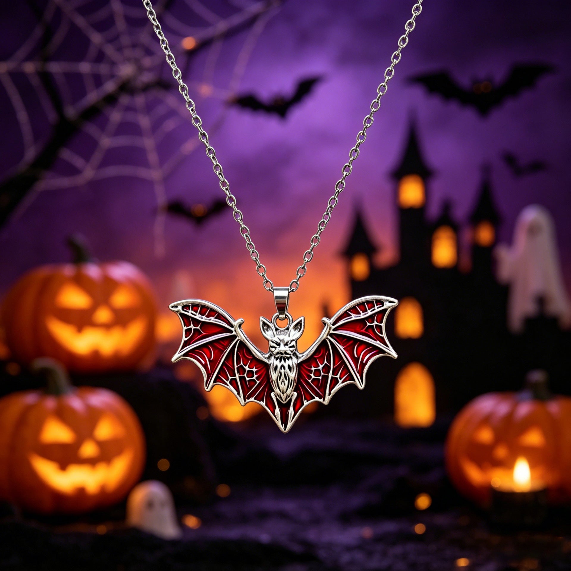 Halloween Bat Earrings For Unisex Featuring Dyed Black Zinc Alloy With Iron Ear Pins, 1 Set