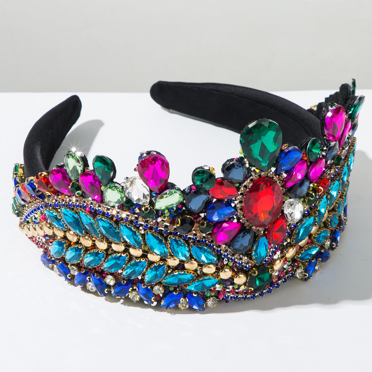 Baroque Style Crown Jewelry Headband For Women With Rhinestones, Perfect For Wedding Season