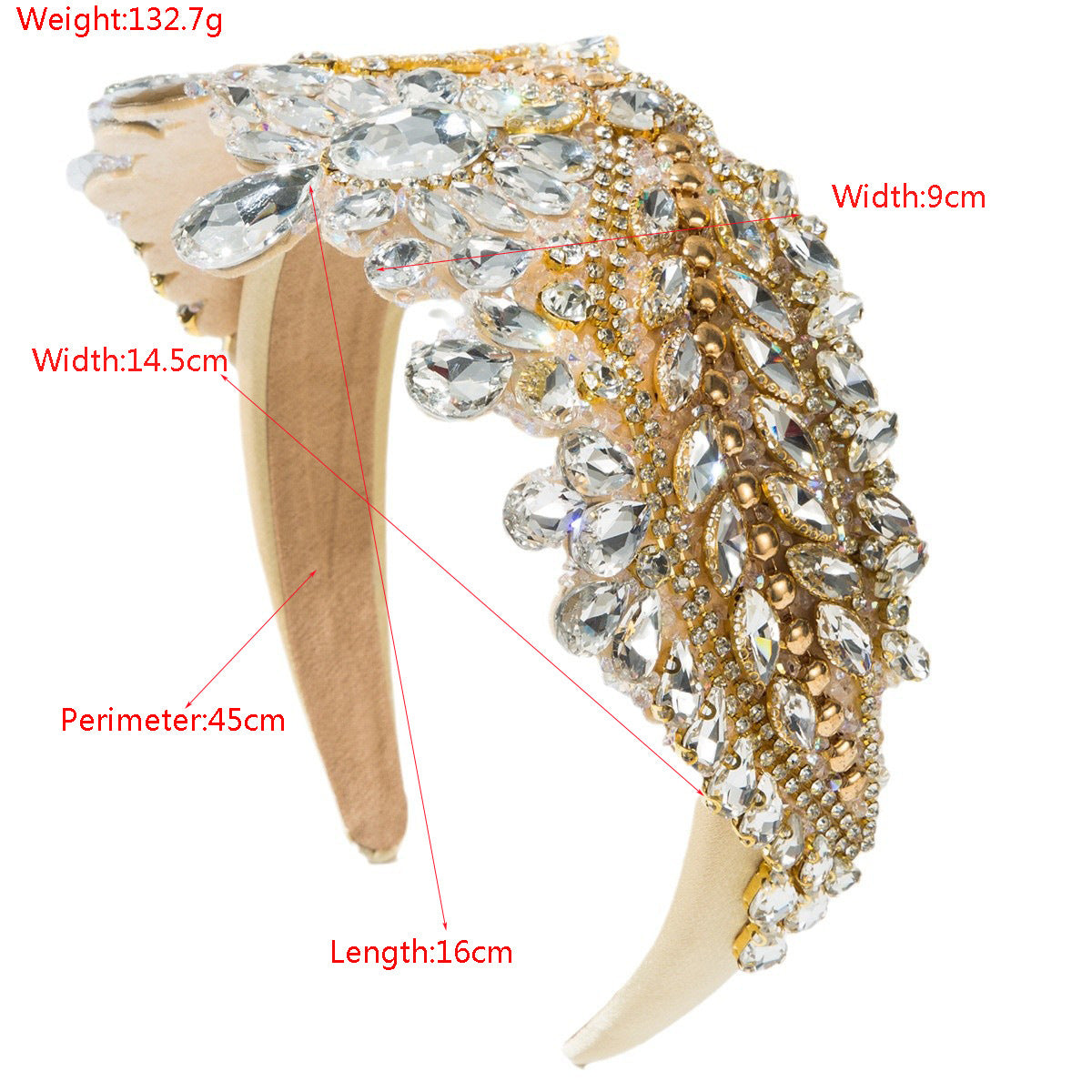 Baroque Style Crown Jewelry Headband For Women With Rhinestones, Perfect For Wedding Season