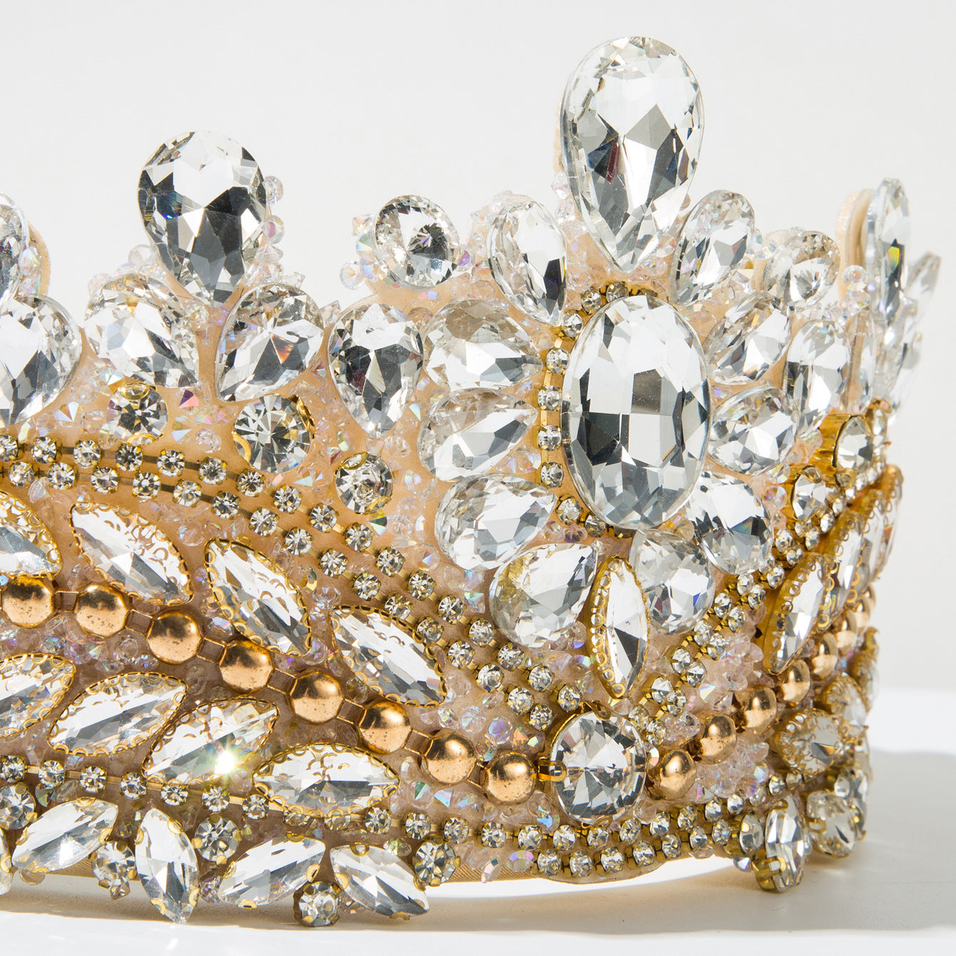 Baroque Style Crown Jewelry Headband For Women With Rhinestones, Perfect For Wedding Season