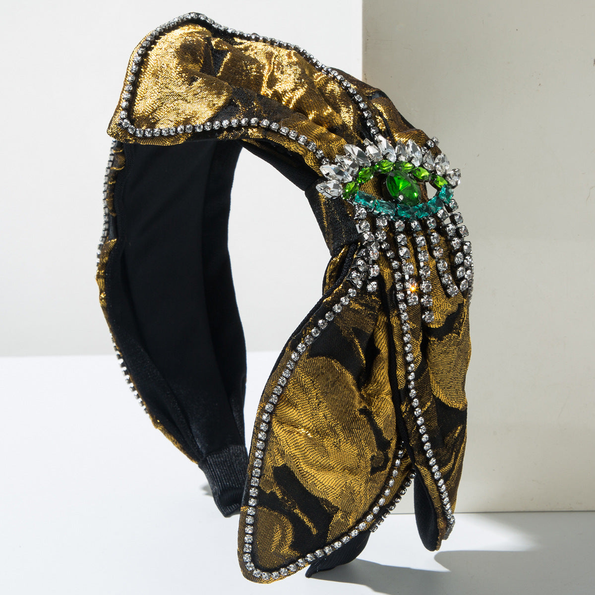 New Style Jewelry Headband For Women Featuring Rhinestones In Dyed Black