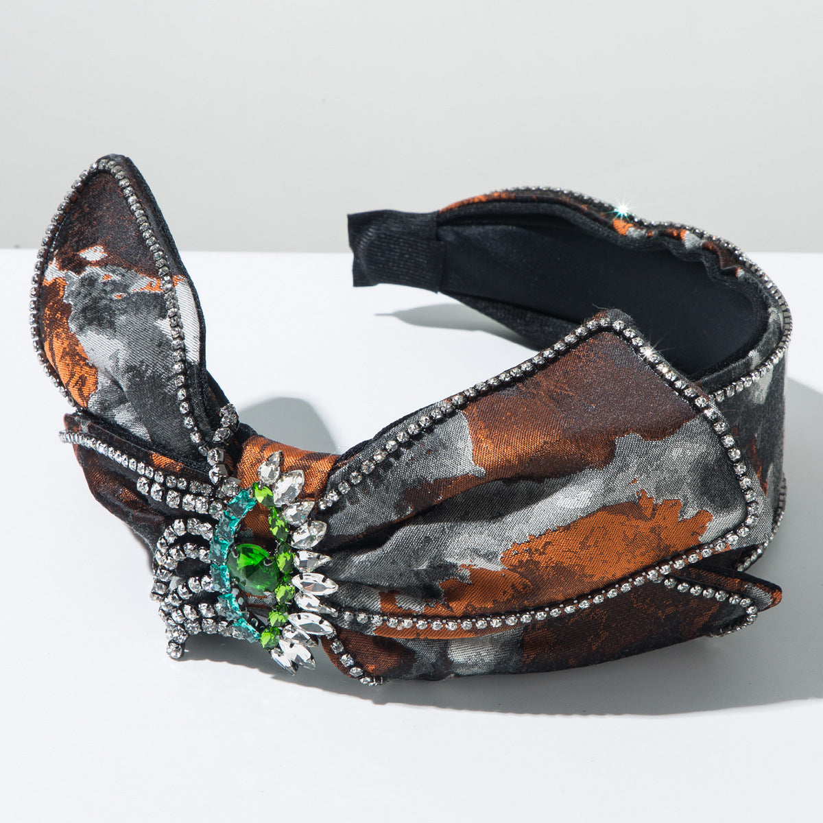 New Style Jewelry Headband For Women Featuring Rhinestones In Dyed Black