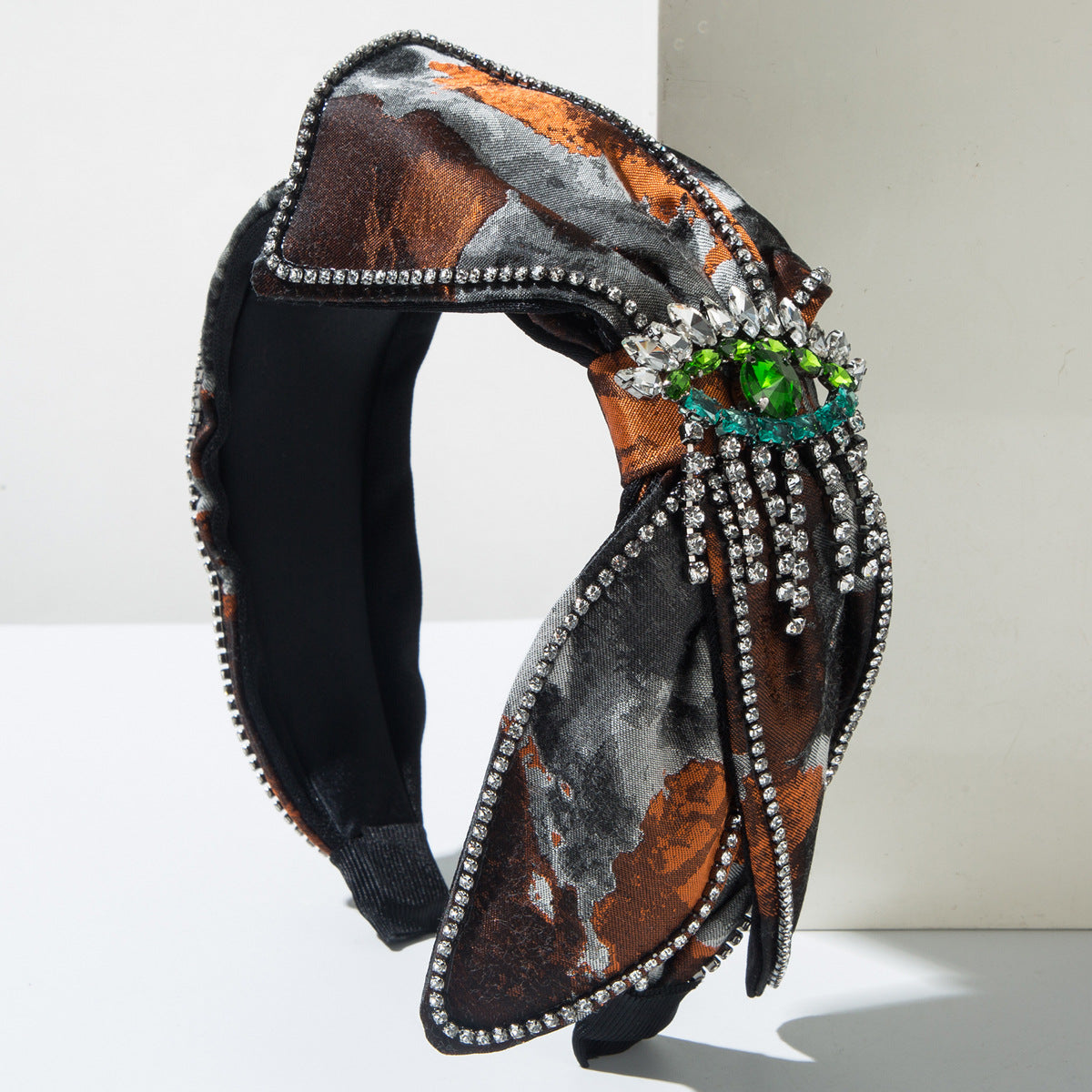 New Style Jewelry Headband For Women Featuring Rhinestones In Dyed Black