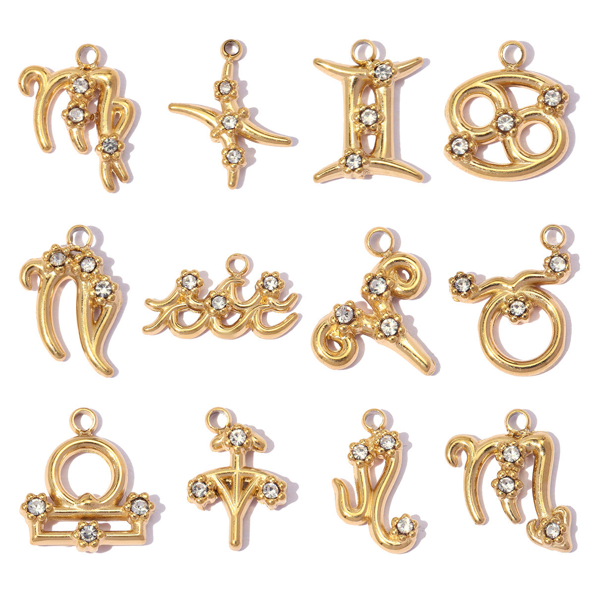 Constellation Pendant Set Of 3 PCS With 0.03µm-0.05µm Thick 18K Real Gold Plated Electroplated PVD Coated 304 Stainless Steel
