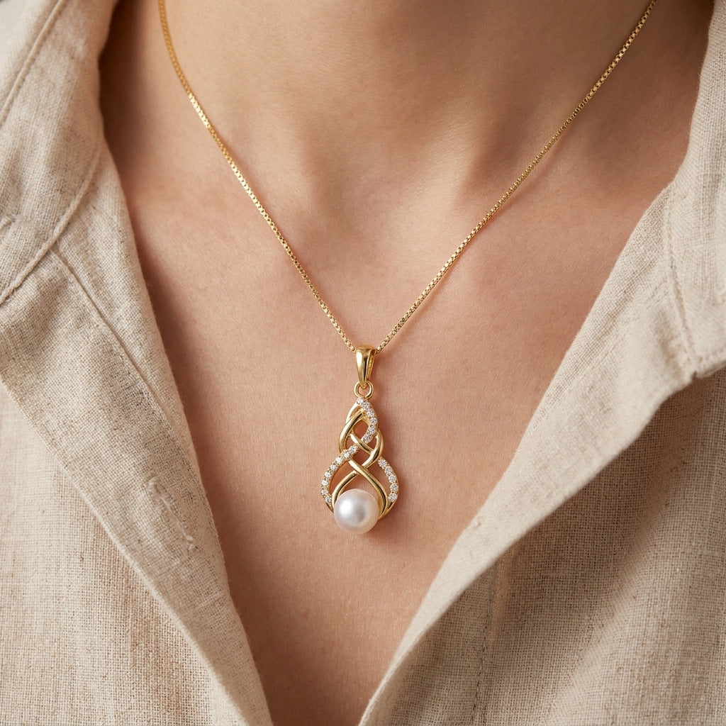 Luxurious 925 Sterling Silver Pearl Pendant Necklace For Women With Freshwater Pearl And Silver Box Chain