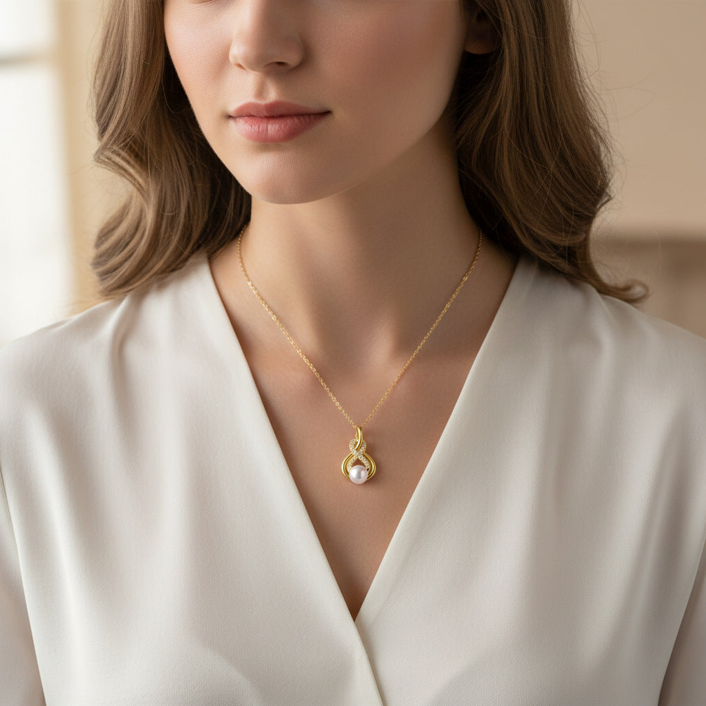 Infinity Necklace For Women In Real Gold Plated Copper With Cable Chain, Elegant And Durable Jewelry