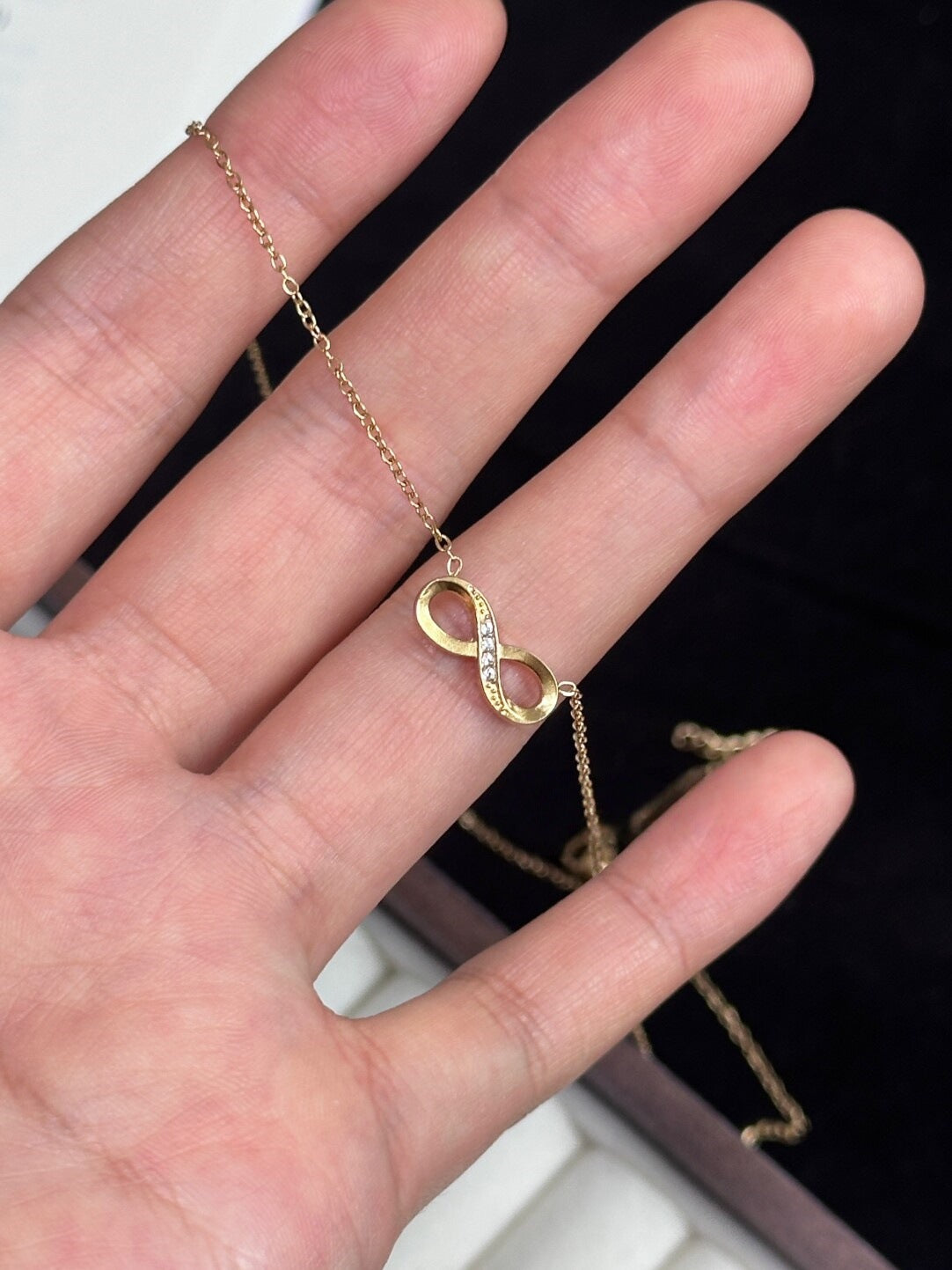 Infinity Brushed Gold Copper Necklace In New Style For Women