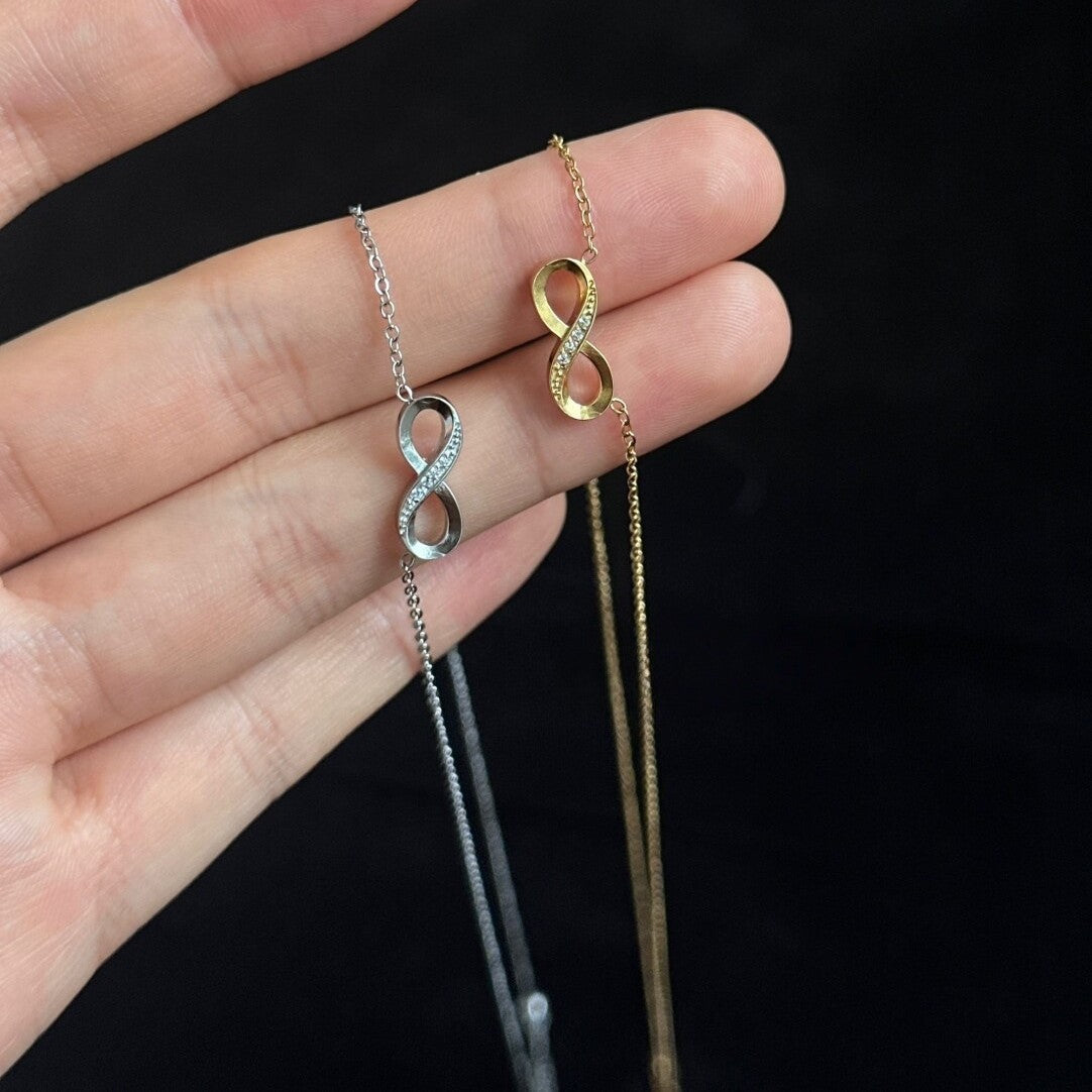 Infinity Brushed Gold Copper Necklace In New Style For Women