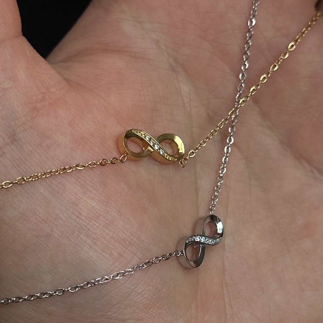 Infinity Brushed Gold Copper Necklace In New Style For Women