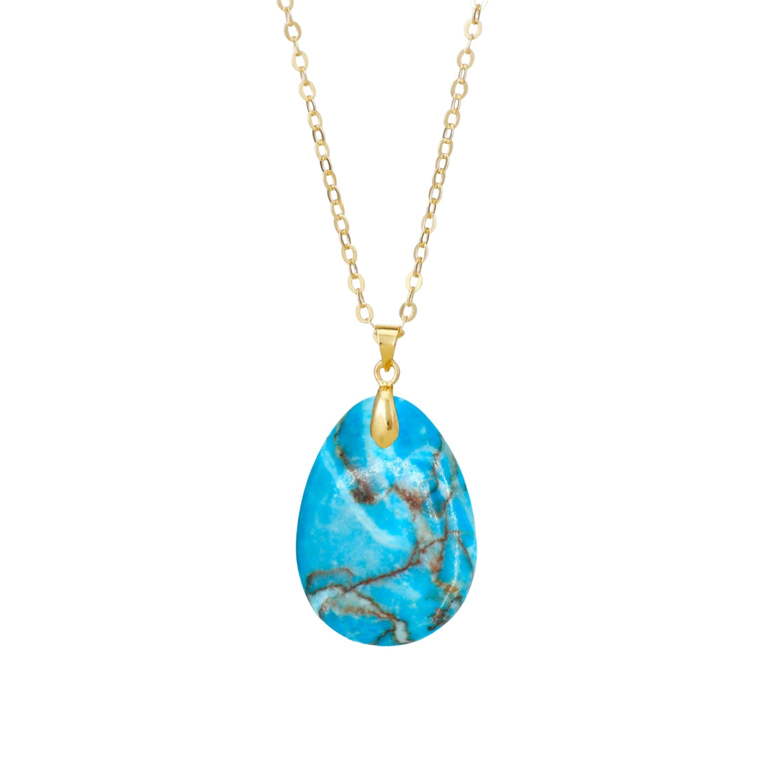 Ethnic Style Heart Shape Pendant Necklace With Crystal And Natural Stone Inlay, Real Gold Plated