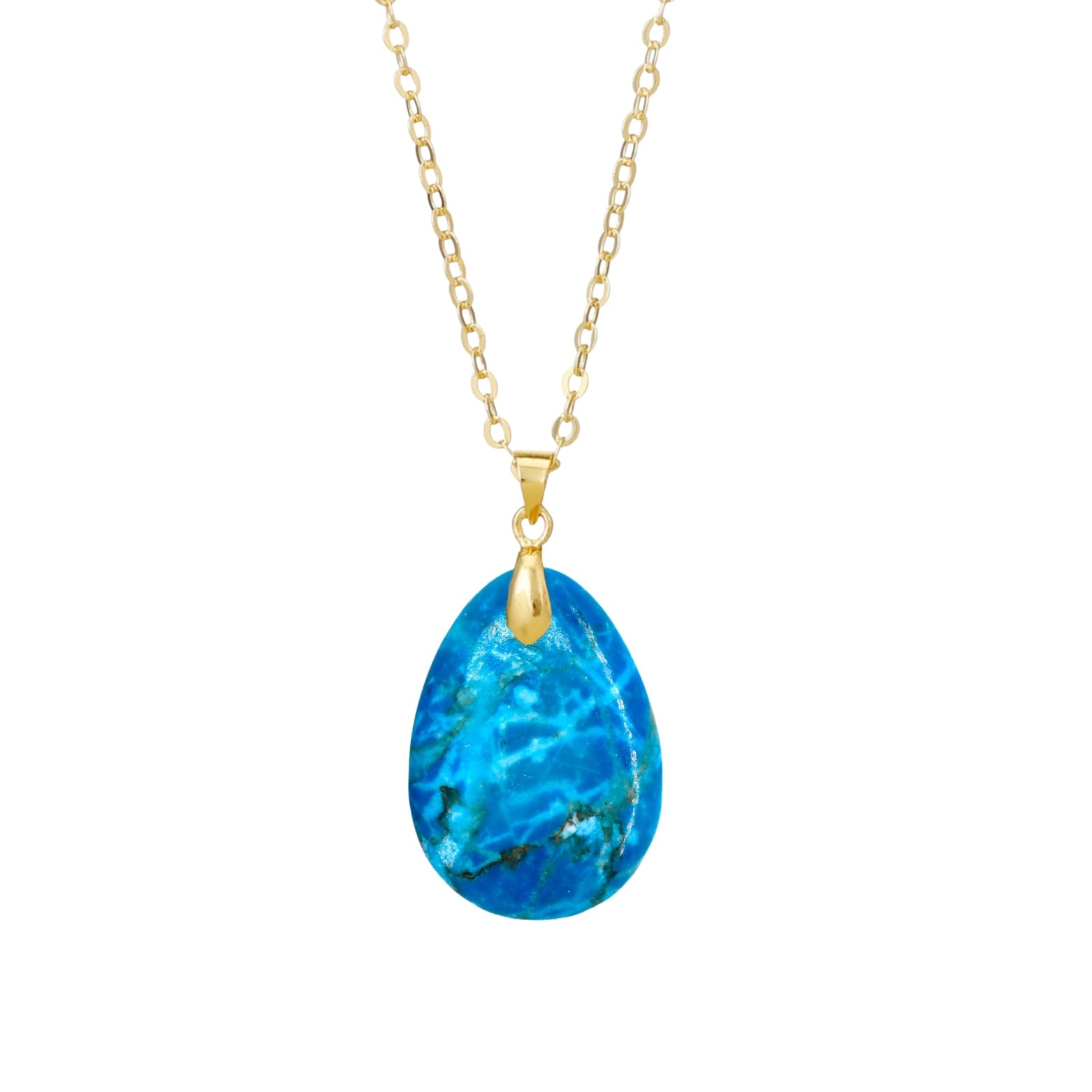 Ethnic Style Heart Shape Pendant Necklace With Crystal And Natural Stone Inlay, Real Gold Plated