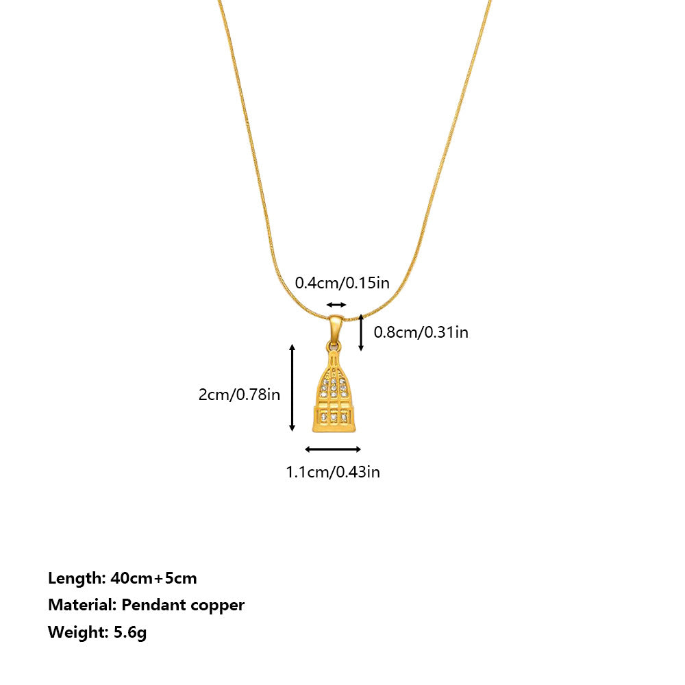 Gold Bird Necklace For Women With Titanium Steel Cable Chain And Titanium Steel Pendant