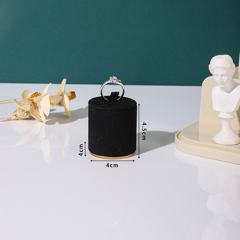 Modern Style Wooden Ring Box In Dyed Black, Elegant Jewelry Storage Solution