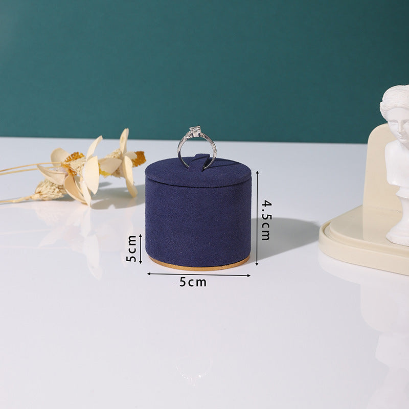 Modern Style Wooden Ring Box In Dyed Black, Elegant Jewelry Storage Solution