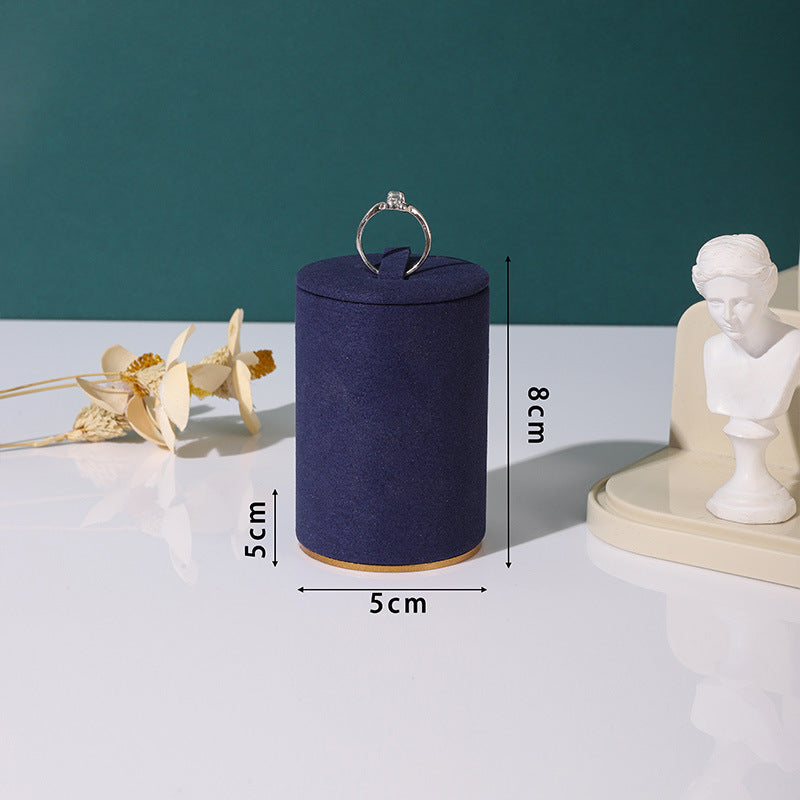 Modern Style Wooden Ring Box In Dyed Black, Elegant Jewelry Storage Solution