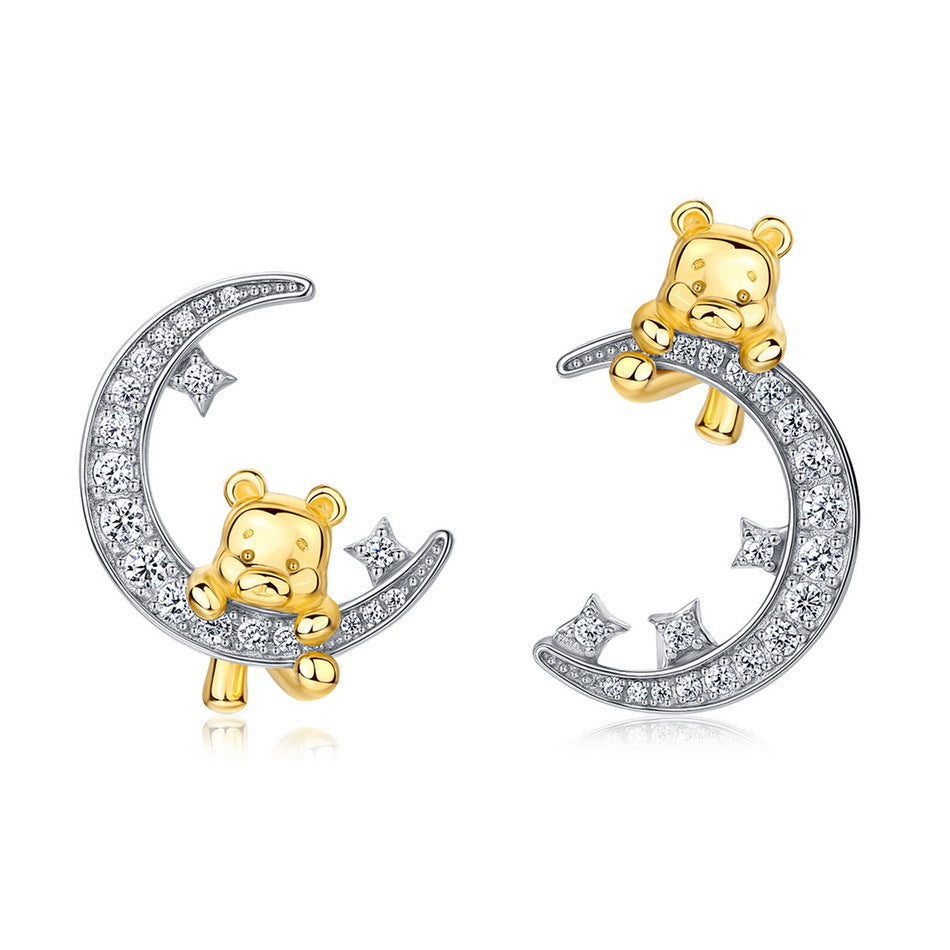 Fashionable Irregular Shaped Fire Opal Stud Earrings S925 Sterling Silver Gold Plated Geometric Pattern Women's Jewelry