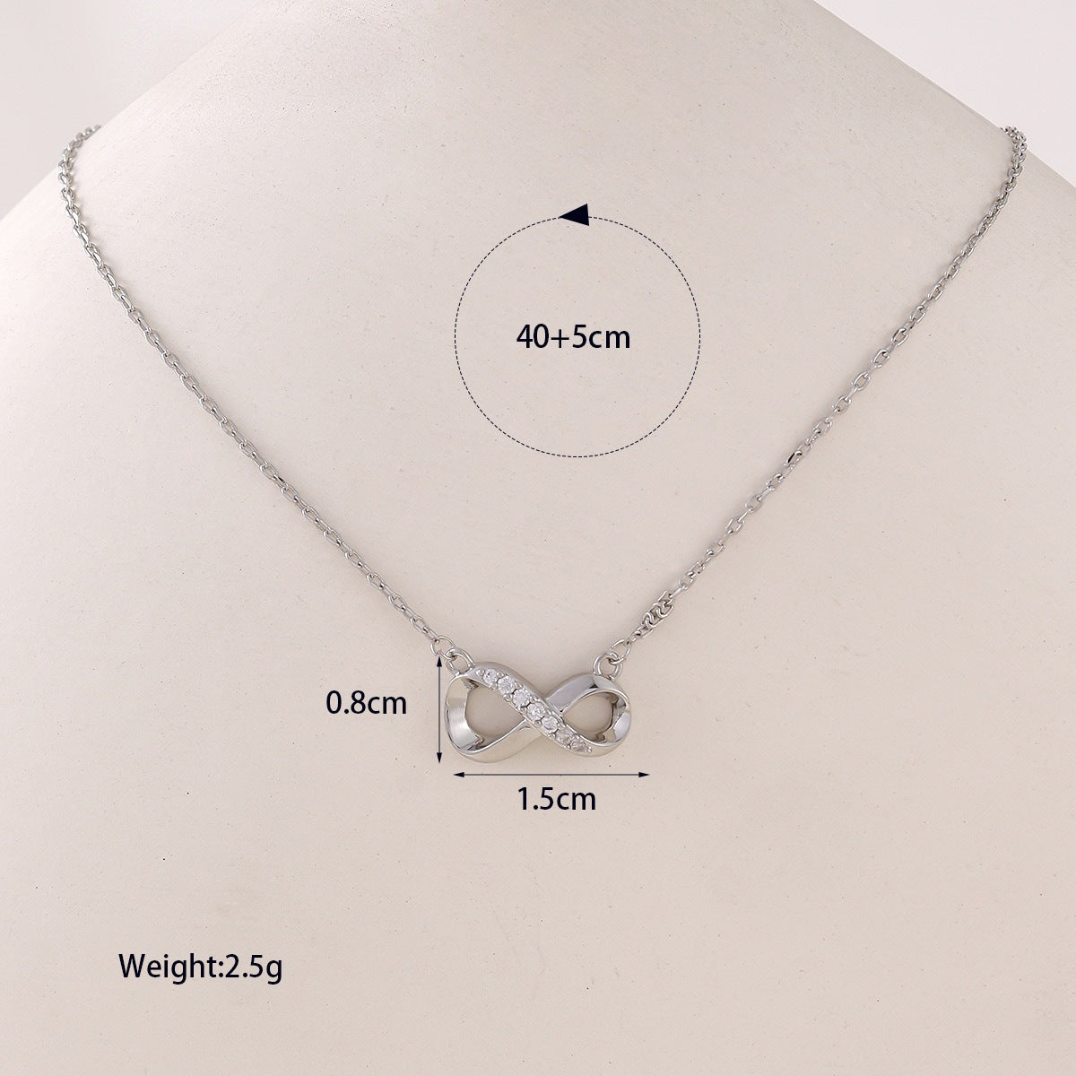 Infinity Necklace For Women In Simple Style Featuring Copper Pendant With Golden Electroplated Finish