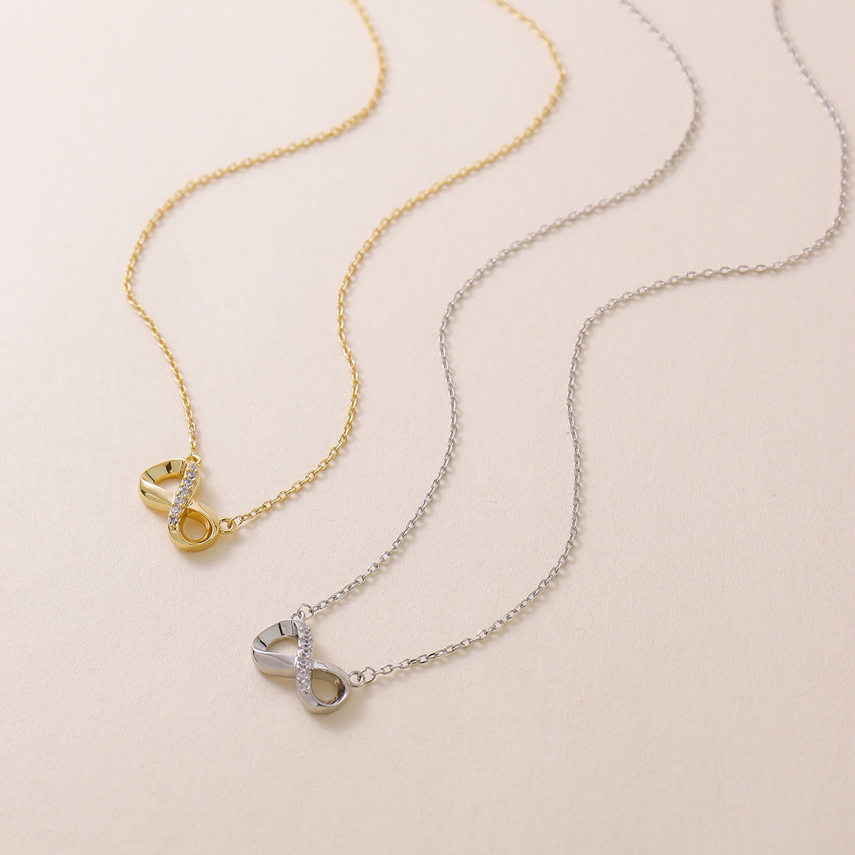 Infinity Necklace For Women In Simple Style Featuring Copper Pendant With Golden Electroplated Finish