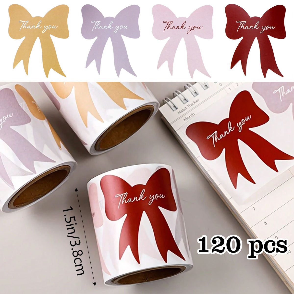 Bow Tie PVC Self-Adhesive Stickers, Stylish And Durable For Personalizing Your Items