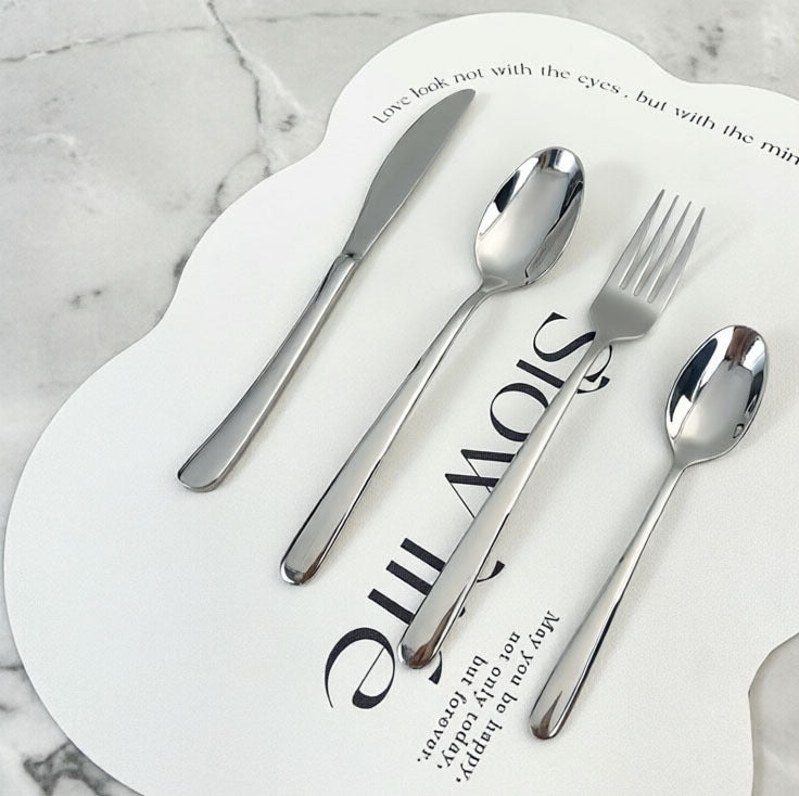 Elegant Solid Color Tableware Set For Birthday Featuring 304 Stainless Steel Inner Liner And Durable 304 Stainless Steel Exterior