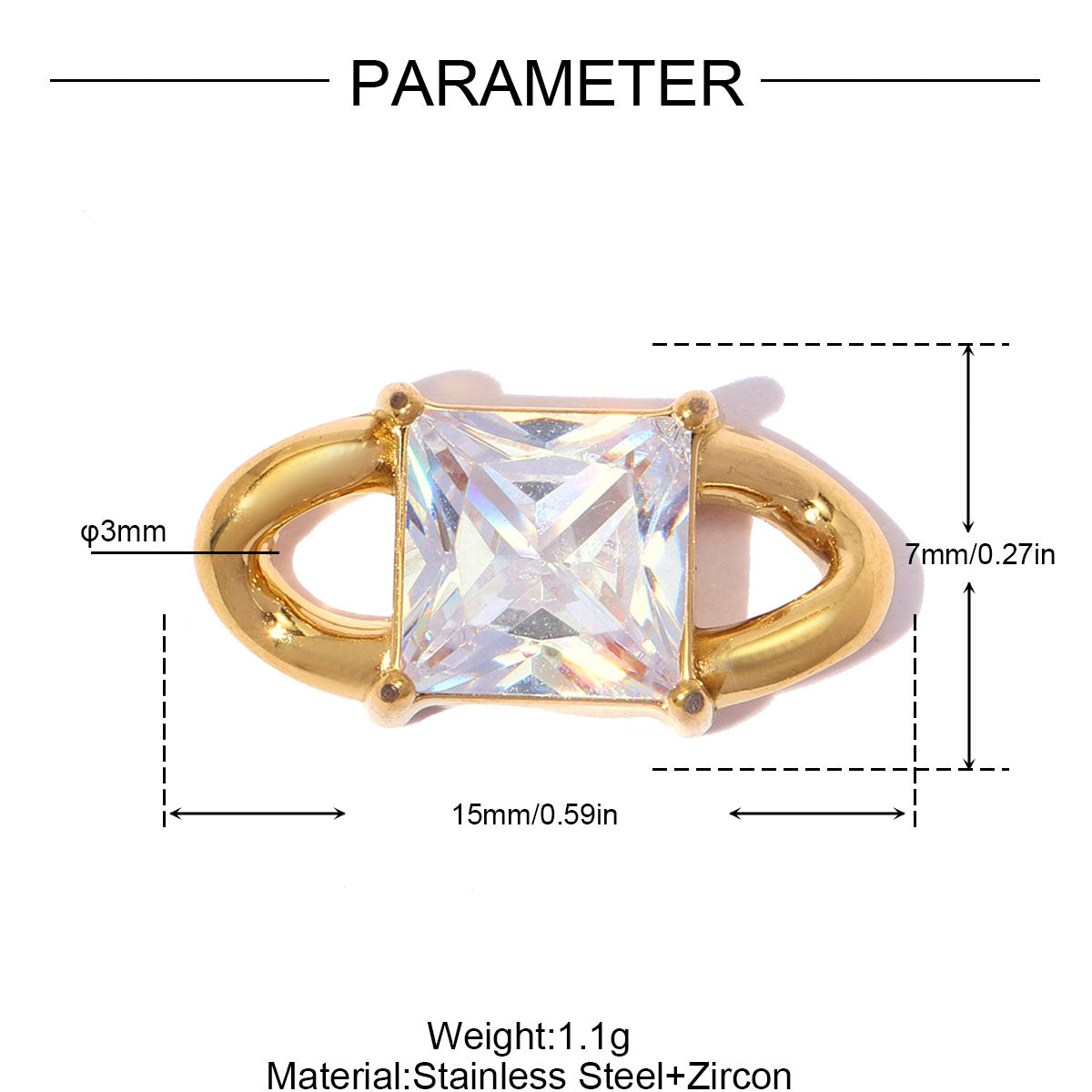 Heart Shape Pendant 3 PCS Set In 304 Stainless Steel With 18K Gold Plated PVD Coating 0.03-0.05µm Thickness