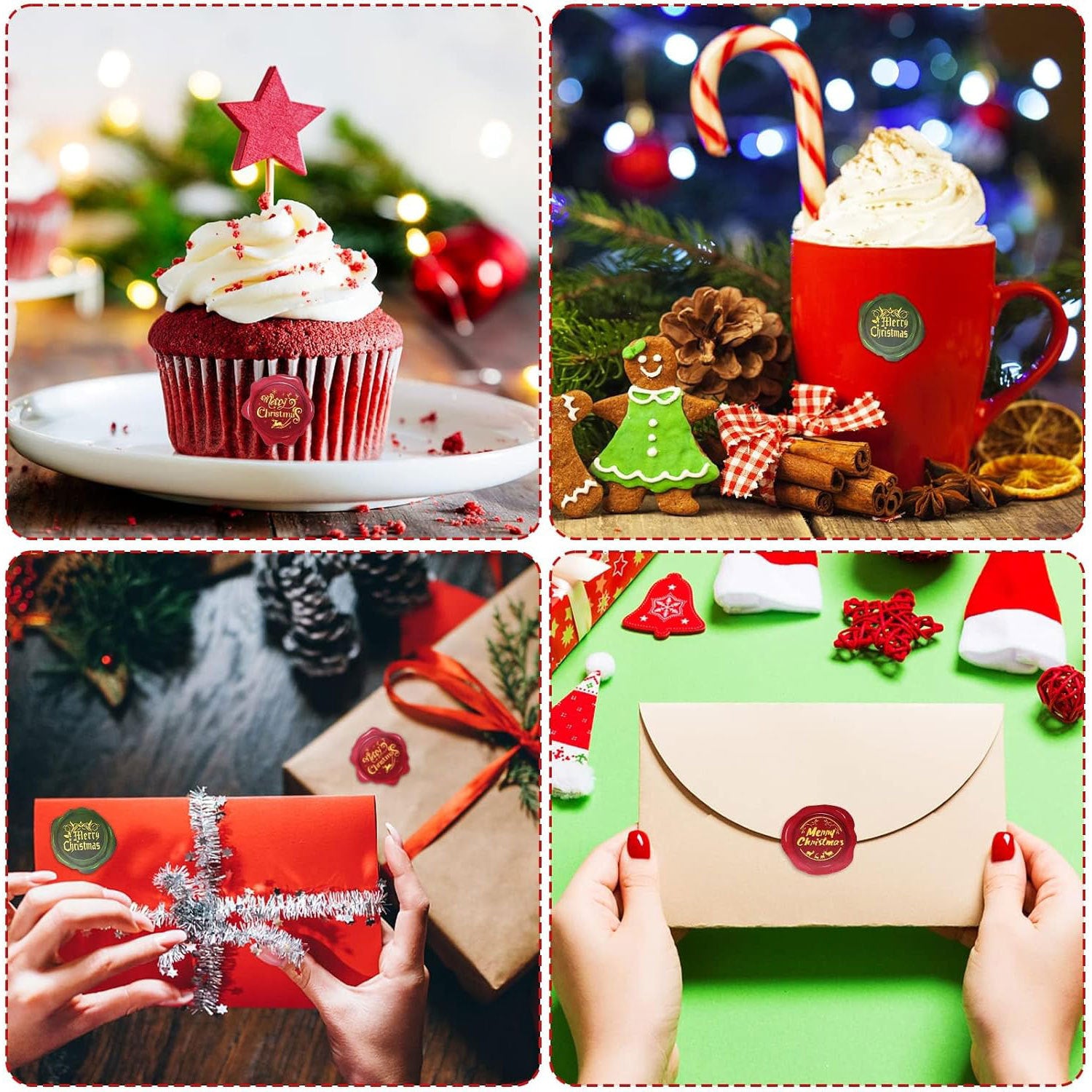 Christmas Irregular PVC Self-Adhesive Stickers For Festive Decoration