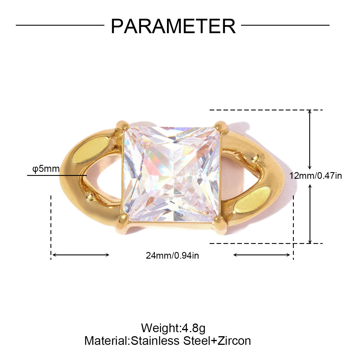 Heart Shape Pendant 3 PCS Set In 304 Stainless Steel With 18K Gold Plated PVD Coating 0.03-0.05µm Thickness