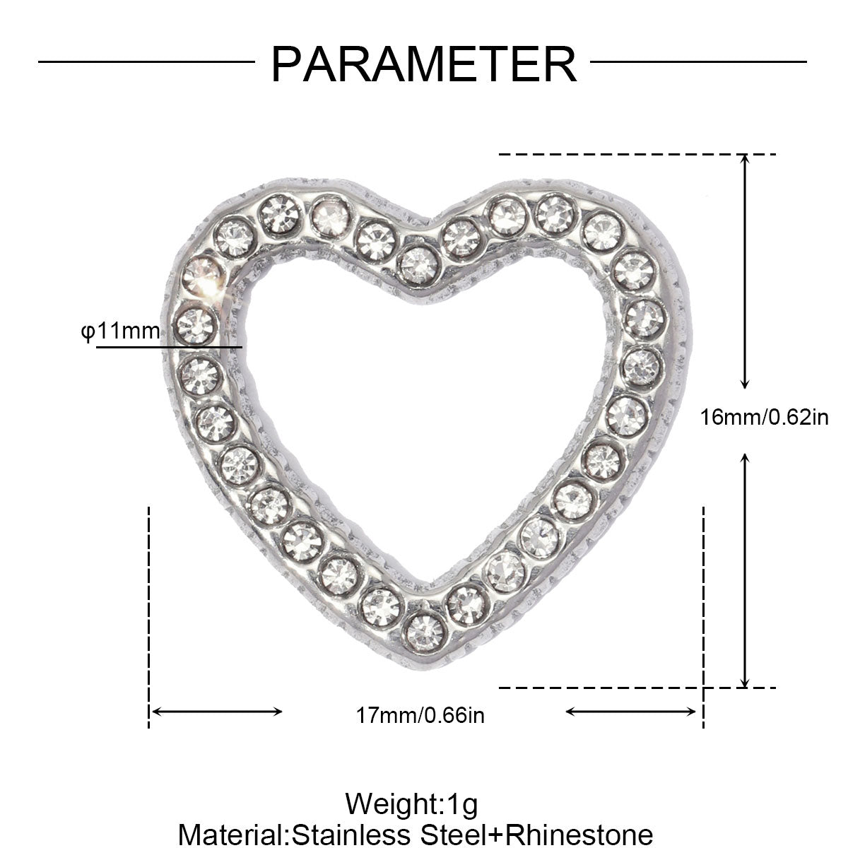 Heart Shape Pendant 3 PCS Set In 304 Stainless Steel With 18K Gold Plated PVD Coating 0.03-0.05µm Thickness