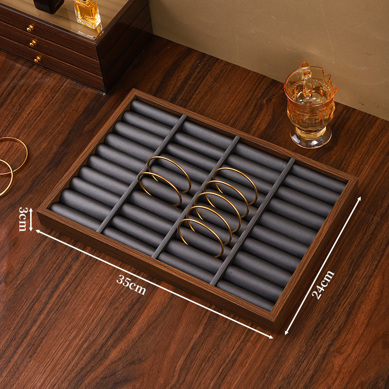 Classical Wooden Jewelry Box In Elegant Silver Finish For Organized Storage