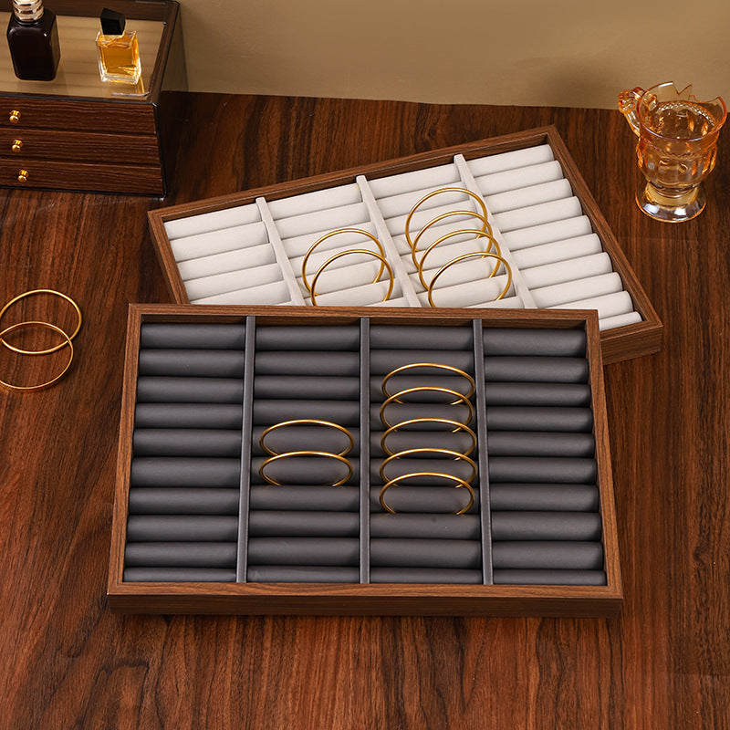 Classical Wooden Jewelry Box In Elegant Silver Finish For Organized Storage