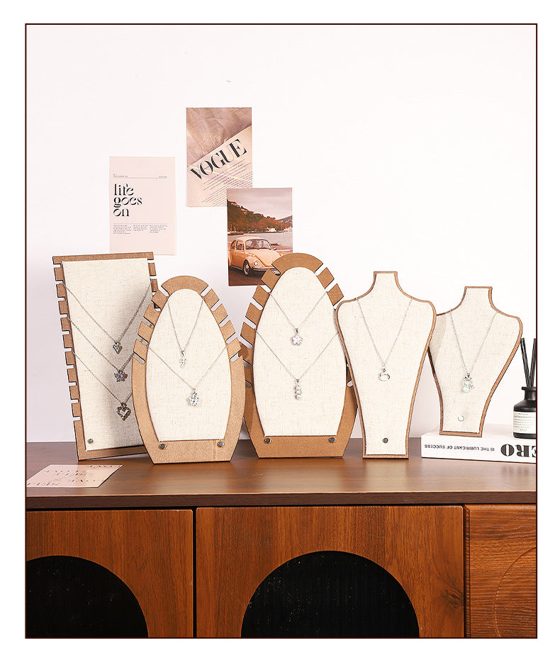 Modern Style Jewelry Set Featuring Brown Wood Material, Ideal For Jewelry Stand, Box, And Bag