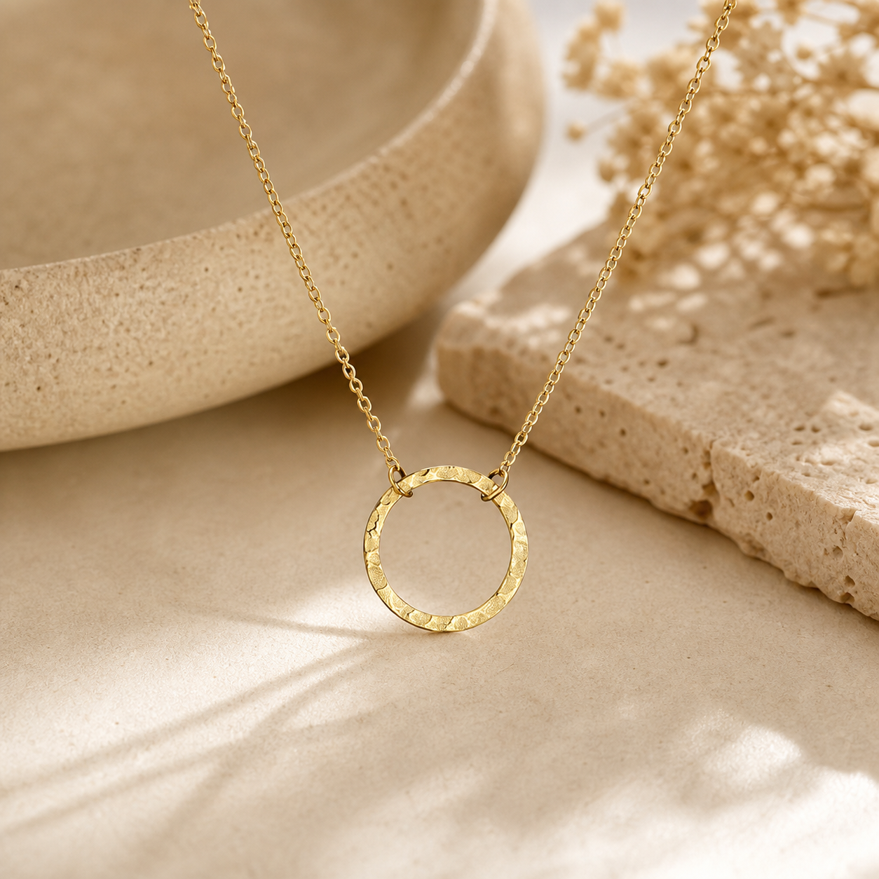 Geometric New Style Unisex Necklace With 14K Real Gold Plated Finish And Imitation Pearl On Cable Chain, Perfect Birthday Gift
