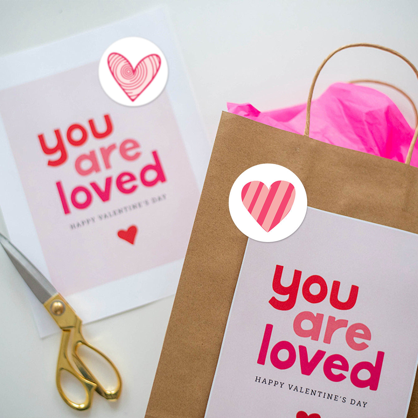 Heart Shape Valentine's Day Stickers, 1 Roll Copper Plate Sticker For Valentine's Day