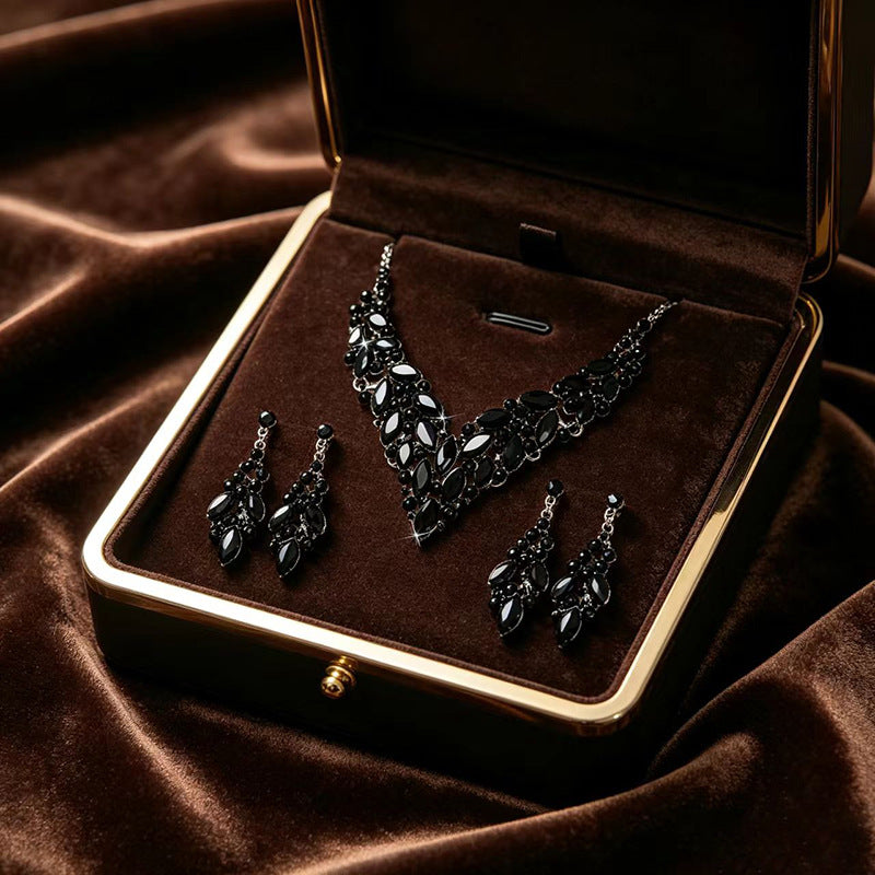 Exaggerated Star Jewelry Set For Unisex Featuring Electroplated Alloy With Zircon Inlay And Box Chain