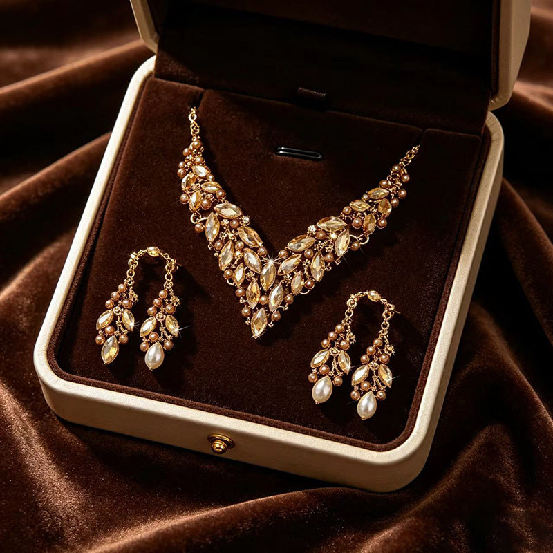 Exaggerated Star Jewelry Set For Unisex Featuring Electroplated Alloy With Zircon Inlay And Box Chain