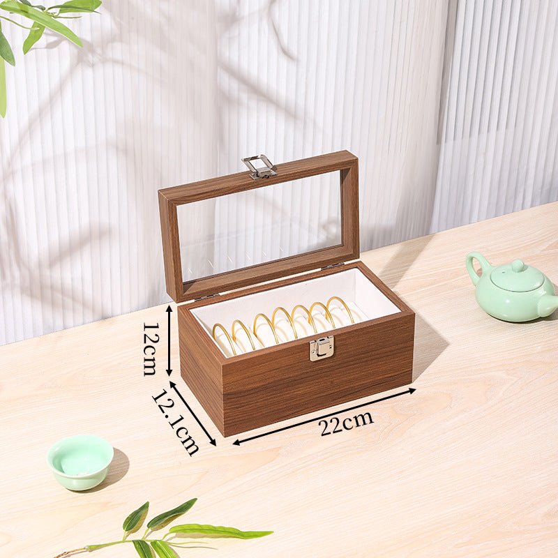 Classical Wooden Jewelry Box With Elegant Design, Perfect For Storing Rings And Necklaces