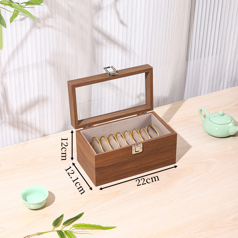 Classical Wooden Jewelry Box With Elegant Design, Perfect For Storing Rings And Necklaces