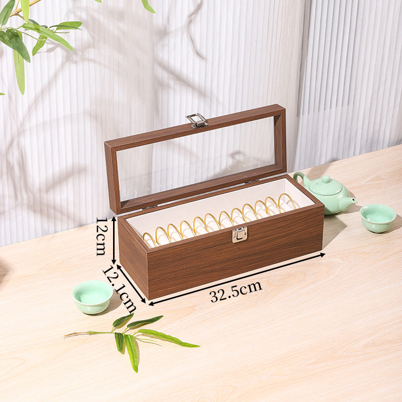 Classical Wooden Jewelry Box With Elegant Design, Perfect For Storing Rings And Necklaces