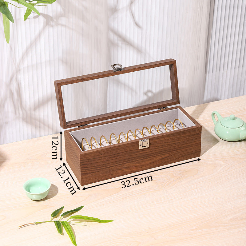 Classical Wooden Jewelry Box With Elegant Design, Perfect For Storing Rings And Necklaces
