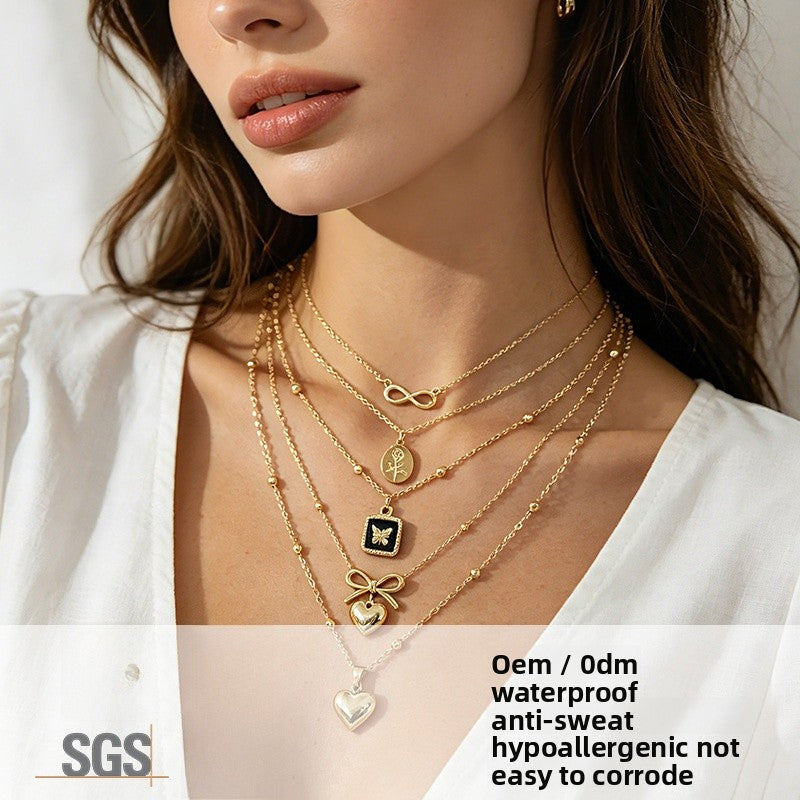 Heart Shape Pendant Necklace In 304 Stainless Steel With PVD Coated 18K Real Gold Plated Finish For Adults, Perfect For Daily Wear