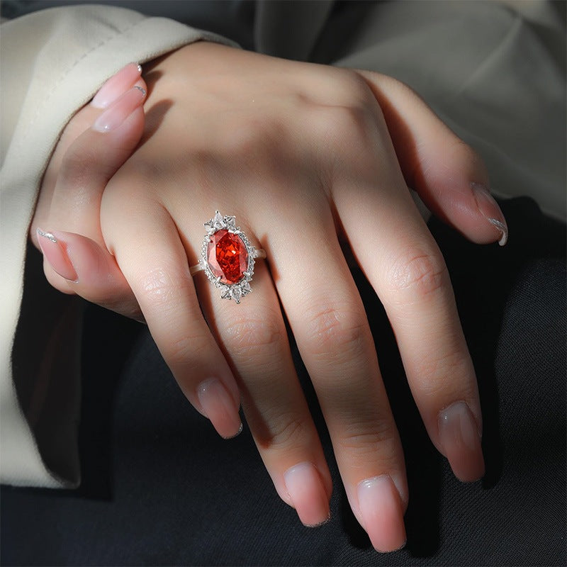 Faceted Quadrilateral Copper Ring For Women With Real Gold Plated Finish In White