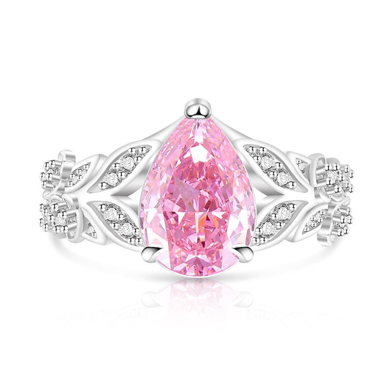 Real Gold Plated Copper Flowers Cutting Ring For Women In Multicolor