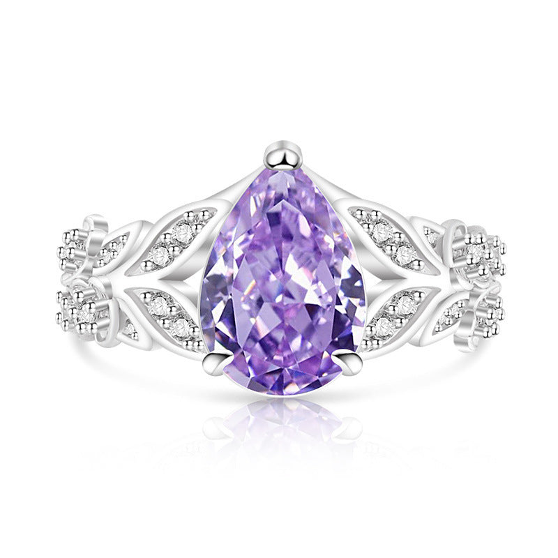 Real Gold Plated Copper Flowers Cutting Ring For Women In Multicolor