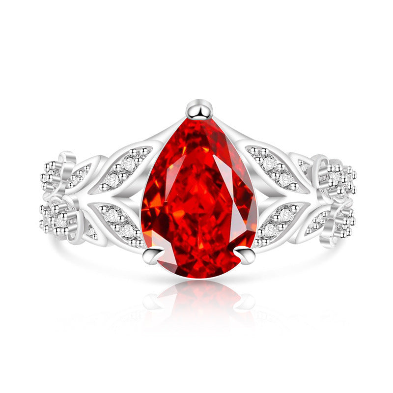 Real Gold Plated Copper Flowers Cutting Ring For Women In Multicolor